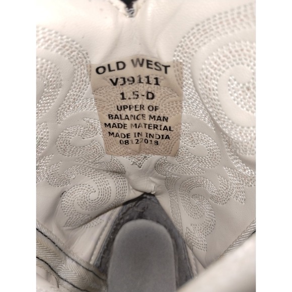 Old West Boys Cowboy Boots Size 1.5 - Picture 2 of 2